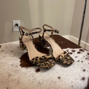 Topshop Block Heels Leopard